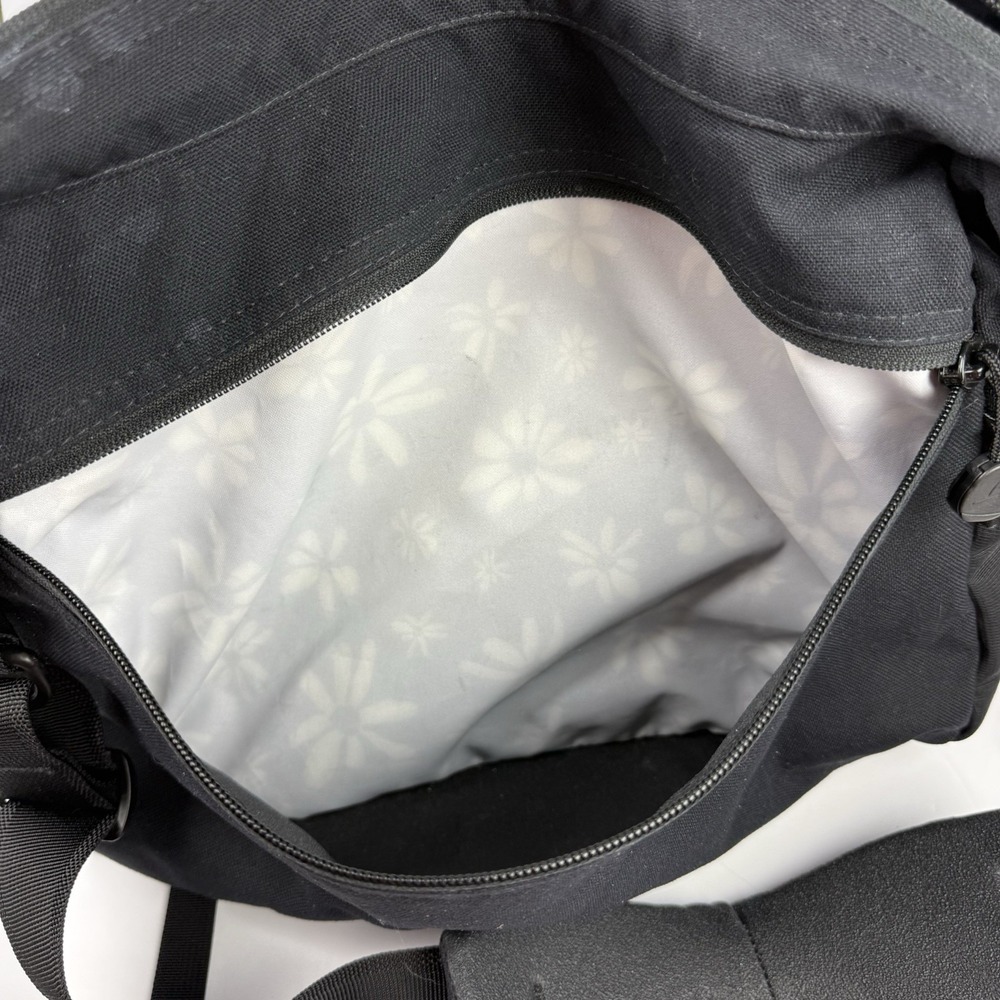 Overland Equipment Messenger Bag Black Floral Canvas Made In Chico USA - Picture 14 of 16